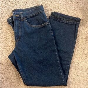Croft & Barrow Dark Blue Fleece Lined Straight Jeans